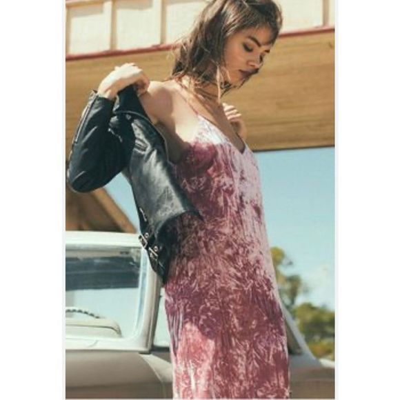 COPY - Revolve dresses | Socialite pink velvet lined slip dress size XS tie spa… - Picture 2 of 6